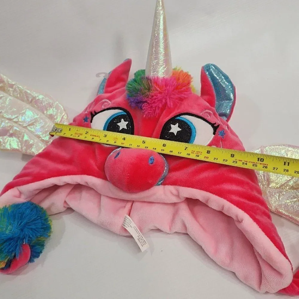 Girls Pink Unicorn Pegaus Plush Winter‎ Hat - OSFM - Pink